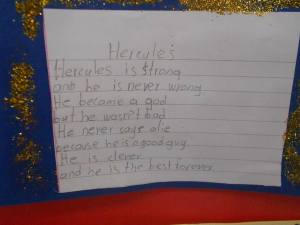 " Hercules is strong and he's never wrong..." Poetic inspiration through project work!