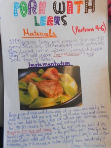 One of the recipes- handwritten